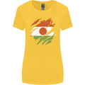 Torn Niger Flag Nigerien Day Football Womens Wider Cut T-Shirt Yellow