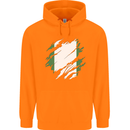 Torn Nigeria Flag Nigerian Day Football Childrens Kids Hoodie Orange