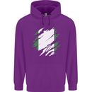 Torn Nigeria Flag Nigerian Day Football Childrens Kids Hoodie Purple