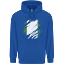 Torn Nigeria Flag Nigerian Day Football Childrens Kids Hoodie Royal Blue
