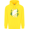 Torn Nigeria Flag Nigerian Day Football Childrens Kids Hoodie Yellow