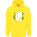 Torn Nigeria Flag Nigerian Day Football Childrens Kids Hoodie Yellow