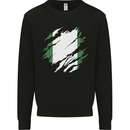 Torn Nigeria Flag Nigerian Day Football Kids Sweatshirt Jumper Black