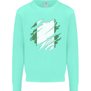 Torn Nigeria Flag Nigerian Day Football Kids Sweatshirt Jumper Peppermint