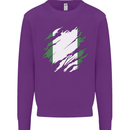 Torn Nigeria Flag Nigerian Day Football Kids Sweatshirt Jumper Purple