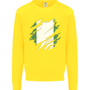 Torn Nigeria Flag Nigerian Day Football Kids Sweatshirt Jumper Yellow