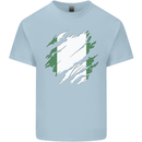 Torn Nigeria Flag Nigerian Day Football Kids T-Shirt Childrens Light Blue