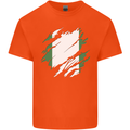 Torn Nigeria Flag Nigerian Day Football Kids T-Shirt Childrens Orange