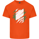 Torn Nigeria Flag Nigerian Day Football Kids T-Shirt Childrens Orange