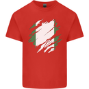 Torn Nigeria Flag Nigerian Day Football Kids T-Shirt Childrens Red