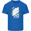 Torn Nigeria Flag Nigerian Day Football Kids T-Shirt Childrens Royal Blue