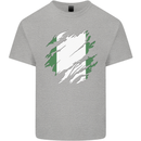 Torn Nigeria Flag Nigerian Day Football Kids T-Shirt Childrens Sports Grey