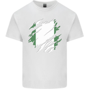 Torn Nigeria Flag Nigerian Day Football Kids T-Shirt Childrens White