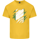 Torn Nigeria Flag Nigerian Day Football Kids T-Shirt Childrens Yellow