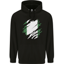 Torn Nigeria Flag Nigerian Day Football Mens 80% Cotton Hoodie Black