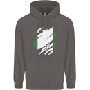 Torn Nigeria Flag Nigerian Day Football Mens 80% Cotton Hoodie Charcoal