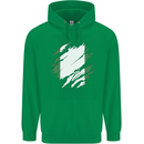 Torn Nigeria Flag Nigerian Day Football Mens 80% Cotton Hoodie Irish Green