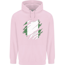 Torn Nigeria Flag Nigerian Day Football Mens 80% Cotton Hoodie Light Pink