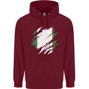 Torn Nigeria Flag Nigerian Day Football Mens 80% Cotton Hoodie Maroon