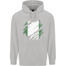 Torn Nigeria Flag Nigerian Day Football Mens 80% Cotton Hoodie Sports Grey