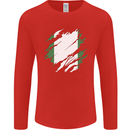 Torn Nigeria Flag Nigerian Day Football Mens Long Sleeve T-Shirt Red