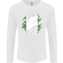Torn Nigeria Flag Nigerian Day Football Mens Long Sleeve T-Shirt White
