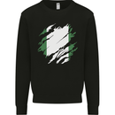 Torn Nigeria Flag Nigerian Day Football Mens Sweatshirt Jumper Black