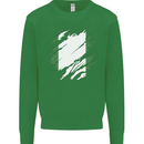 Torn Nigeria Flag Nigerian Day Football Mens Sweatshirt Jumper Irish Green
