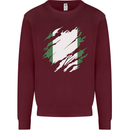 Torn Nigeria Flag Nigerian Day Football Mens Sweatshirt Jumper Maroon