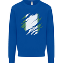 Torn Nigeria Flag Nigerian Day Football Mens Sweatshirt Jumper Royal Blue