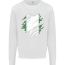 Torn Nigeria Flag Nigerian Day Football Mens Sweatshirt Jumper White