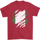 Torn Nigeria Flag Nigerian Day Football Mens T-Shirt 100% Cotton Red