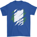 Torn Nigeria Flag Nigerian Day Football Mens T-Shirt 100% Cotton Royal Blue