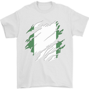 Torn Nigeria Flag Nigerian Day Football Mens T-Shirt 100% Cotton White