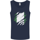 Torn Nigeria Flag Nigerian Day Football Mens Vest Tank Top Navy Blue