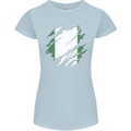Torn Nigeria Flag Nigerian Day Football Womens Petite Cut T-Shirt Light Blue