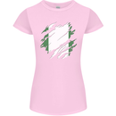 Torn Nigeria Flag Nigerian Day Football Womens Petite Cut T-Shirt Light Pink