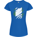Torn Nigeria Flag Nigerian Day Football Womens Petite Cut T-Shirt Royal Blue