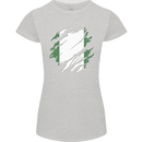 Torn Nigeria Flag Nigerian Day Football Womens Petite Cut T-Shirt Sports Grey