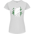 Torn Nigeria Flag Nigerian Day Football Womens Petite Cut T-Shirt White