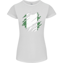 Torn Nigeria Flag Nigerian Day Football Womens Petite Cut T-Shirt White
