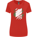 Torn Nigeria Flag Nigerian Day Football Womens Wider Cut T-Shirt Red
