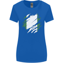 Torn Nigeria Flag Nigerian Day Football Womens Wider Cut T-Shirt Royal Blue