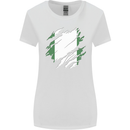 Torn Nigeria Flag Nigerian Day Football Womens Wider Cut T-Shirt White