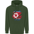 Torn North Korea Flag Korean Day Football Childrens Kids Hoodie Forest Green