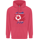 Torn North Korea Flag Korean Day Football Childrens Kids Hoodie Heliconia