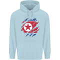 Torn North Korea Flag Korean Day Football Childrens Kids Hoodie Light Blue