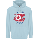 Torn North Korea Flag Korean Day Football Childrens Kids Hoodie Light Blue