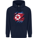 Torn North Korea Flag Korean Day Football Childrens Kids Hoodie Navy Blue