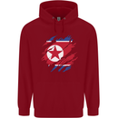 Torn North Korea Flag Korean Day Football Childrens Kids Hoodie Red